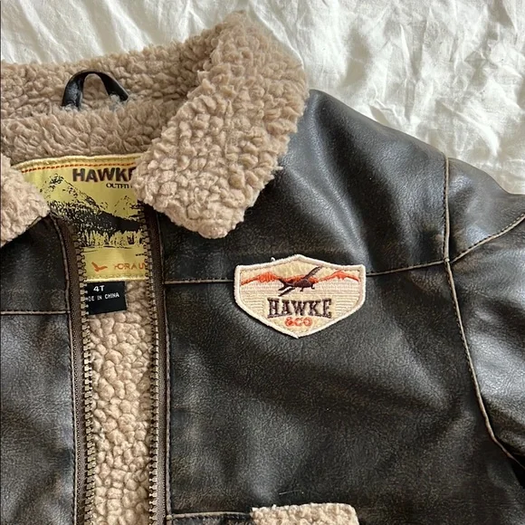 Hawke & Co Black Leather Jacket with Faux Fur - Picture 3 of 5